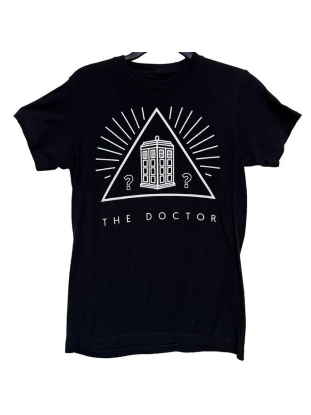 Ripple Junction Doctor Who TARDIS Black T Shirt Triangle Phone Booth Men's Sz Sm